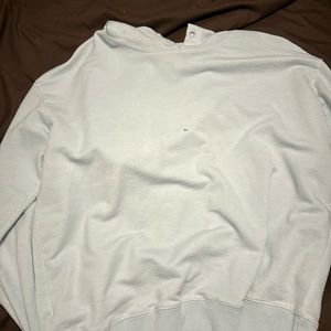 baby blue colored hoodie